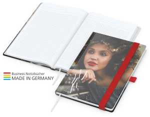 Match-Book White Bestseller A5 Cover-Star matt-individuell, rot