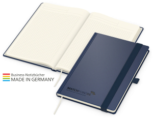 Vision-Book Creme Bestseller A5, dunkelblau inkl. Prägung schwarz-glänzend