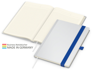 Match-Book Creme Bestseller A5 Cover-Star matt-individuell, mittelblau
