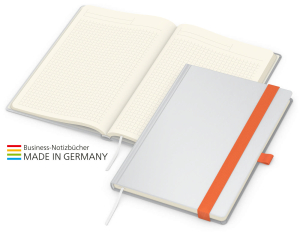 Match-Book Creme Bestseller A5 Cover-Star matt-individuell, orange