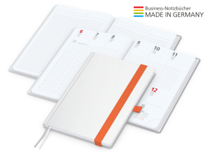 Match-Hybrid White Bestseller A5, Cover-Star matt-individuell, orange