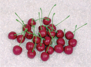 Cherries with stem, 24 pcs. in set