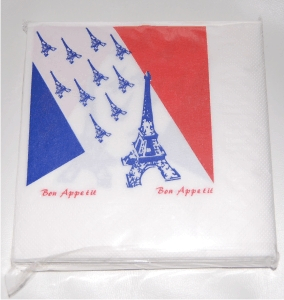 250 Servietten Frankreich33 x 33 cm, 3-lagig 1/4 Falz
