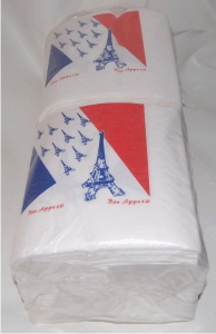 250 Servietten Frankreich33 x 33 cm, 3-lagig 1/4 Falz