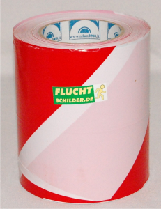 Absperrband rot/weiss 150 mm, 30 mµ, 250 m