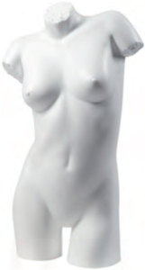 Damen-Torso "Flach" weiss