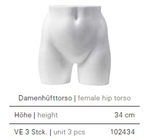 Damen-Hüft-Torso, weiß