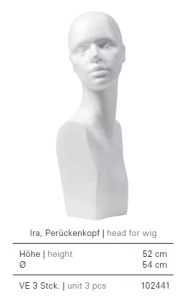 Styroporkopf Nina/ Ira weiss