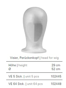 Styrofoam "Visor" Head, without Face, White