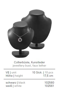 Collierbüste schwarz, Höhe: 17,5 cm,