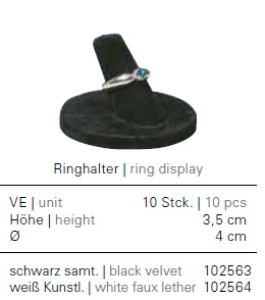 Ringhalter, schwarz, Höhe: 3,5 cm, ø ca. 4 cm