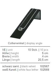 Collierwinkel, schwarz, 5 x 4 x 20,5 cm