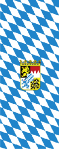 Bayern-Raute mit Wappen Banner-Leihfahne 150 x 400 cm