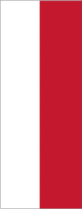 Rot/Weiss, Polen, Monaco, Hessen, Hochformat-Leihfahne 120 x 300 cm