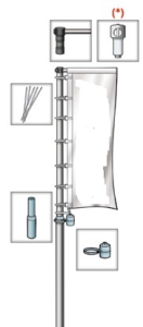 Mobilmast mit Ausleger, 5 m Gesamtlänge, 2 - teilig, 45/35 mm Ø