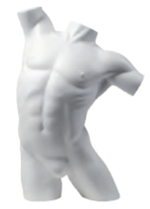 Herren-Torso, "action", hautfarben