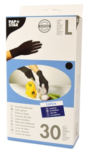 Gloves, latex powder-free, black, size. L
