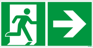 Notausgang rechts, Folie, 300 x 150 mm