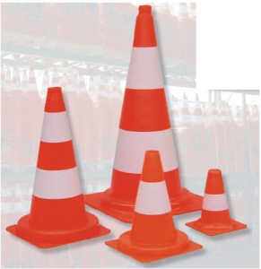 Verkehrsleitkegel, rot/weiß, Höhe 500 mm