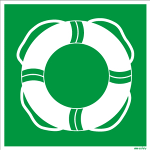 Öffentliche Rettungsausrüstung, Rettungswege, Folie, 150 x 150 mm