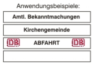 Folienbeschriftung je Zeile bis 100 mm, 16 Zeichen