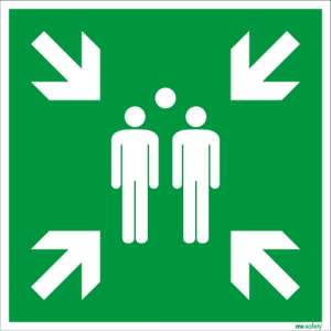 Sammelstelle, Rettungswege, Folie, 600 x 600 mm