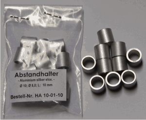 Spacer aluminum anodized, different sizes