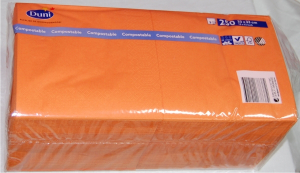 Serviette 33 x 33, Tissue, orange, 250 Stück