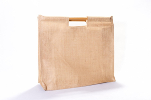 Jutetaschen mit geraden Bambushenkeln, 40 x 45 x 17 cm