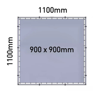Werbeplane Mesh bedruckt mit Ösen 90 x 90 cm