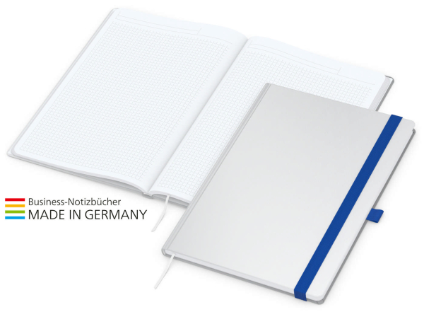 Match-Book White Bestseller A4 Cover-Star gloss-individuell, mittelblau