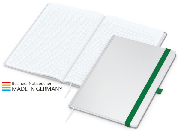 Match-Book White Bestseller A4 Cover-Star matt-individuell, grün