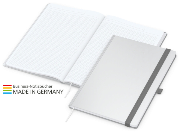 Match-Book White Bestseller A4 Cover-Star matt-individuell, silbergrau