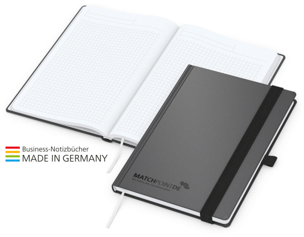 Vision-Book White Bestseller A5, anthrazit inkl. Prägung schwarz-glänzend