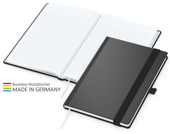 Vision-Book White Bestseller A5, schwarz inkl. Kupfeprägung