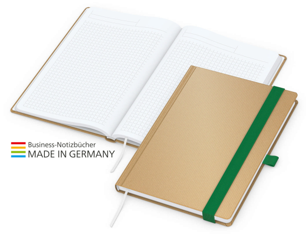 Match-Book White Bestseller A5 Natura braun-individuell, grün