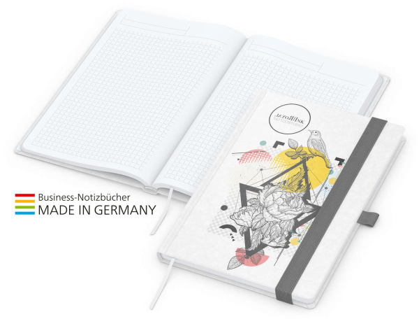 Match-Book White Bestseller A5 Natura individuell, silbergrau
