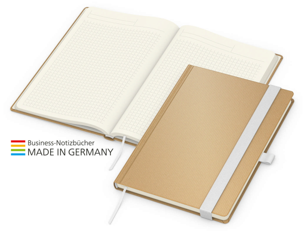 Match-Book Creme Bestseller A4 Natura braun-individuell, weiß