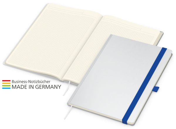 Match-Book Creme Bestseller A4 Cover-Star gloss-individuell, mittelblau