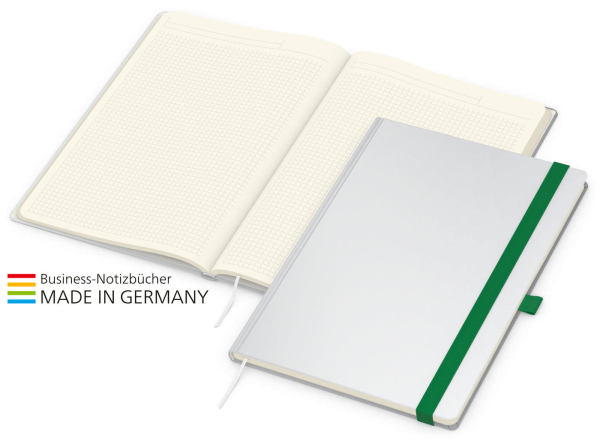Match-Book Creme Bestseller A4 Cover-Star gloss-individuell, grün