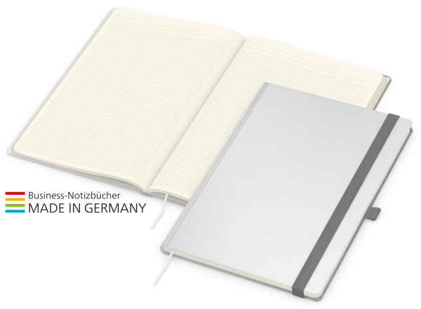 Match-Book Creme Bestseller A4 Cover-Star gloss-individuell, silbergrau