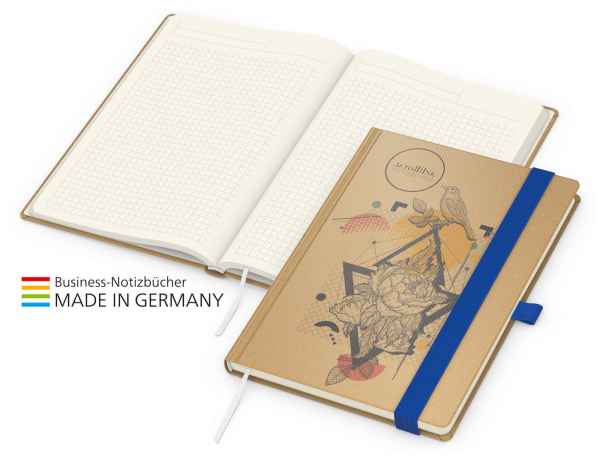 Match-Book Creme Bestseller Natura braun-individuell  A5, mittelblau