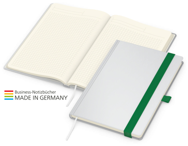 Match-Book Creme Bestseller A5 Cover-Star matt-individuell, grün