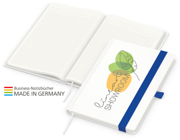 Match-Book green+blue A5 Cover-Star Recycling-Matt, mittelblau