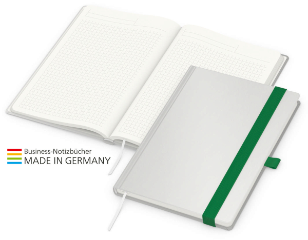 Match-Book green+blue A5 Cover-Star Recycling-Matt, grün