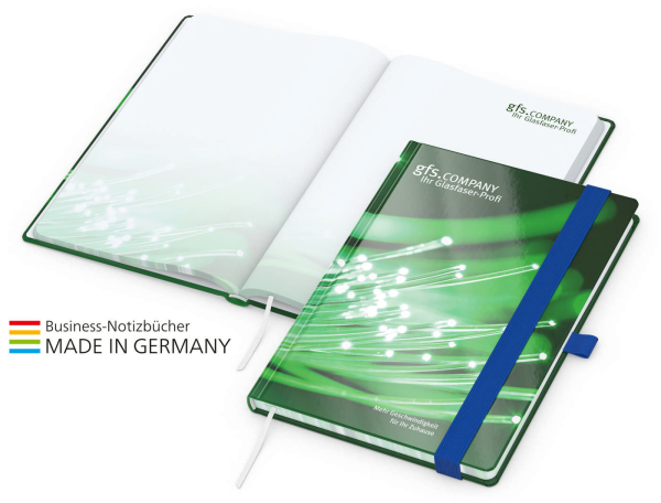 In-Book Round Bestseller A5, matt-individuell, mittelblau