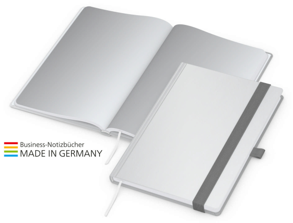 In-Book Round Bestseller A5, matt-individuell, silbergrau