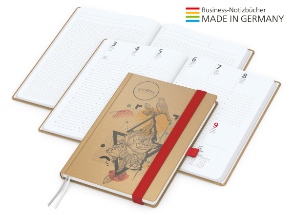 Match-Hybrid White Bestseller A4, Natura braun-individuell, rot
