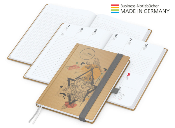 Match-Hybrid White Bestseller A4, Natura braun-individuell, silbergrau