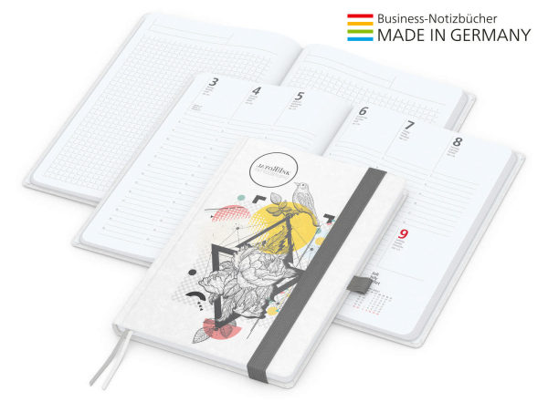 Match-Hybrid White Bestseller A5, Natura individuell, silbergrau